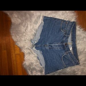 Denim high waisted shorts